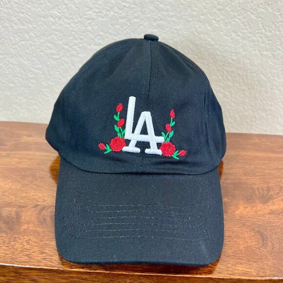 LA Black rose Baseball cap with adjustable Streetwear South City of Angels Y2K - Picture 10 of 15
